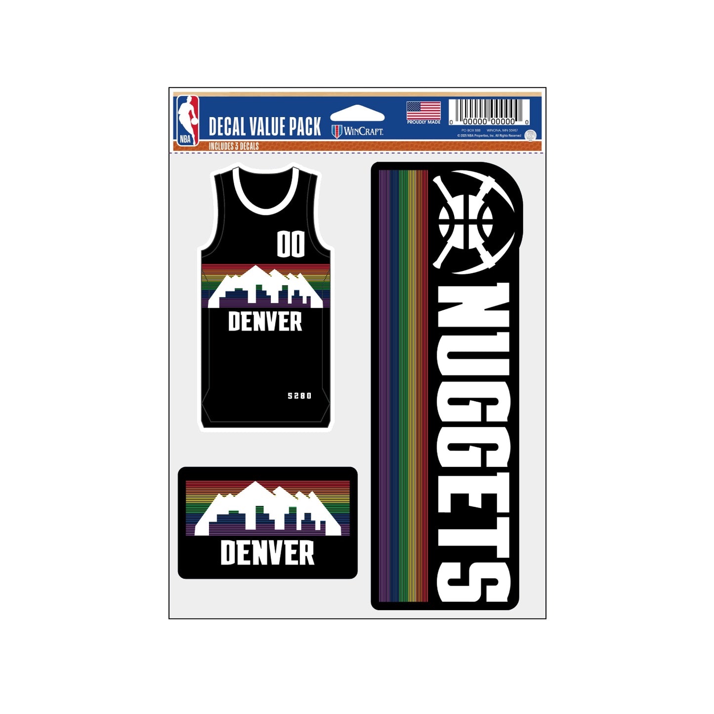 Denver Nuggets 2025-26 City Edition Multi Pack Decal