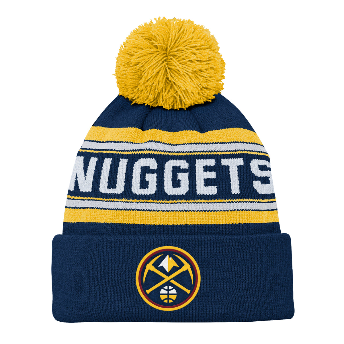 Youth Denver Nuggets Jacquard Cuff Pom Knit