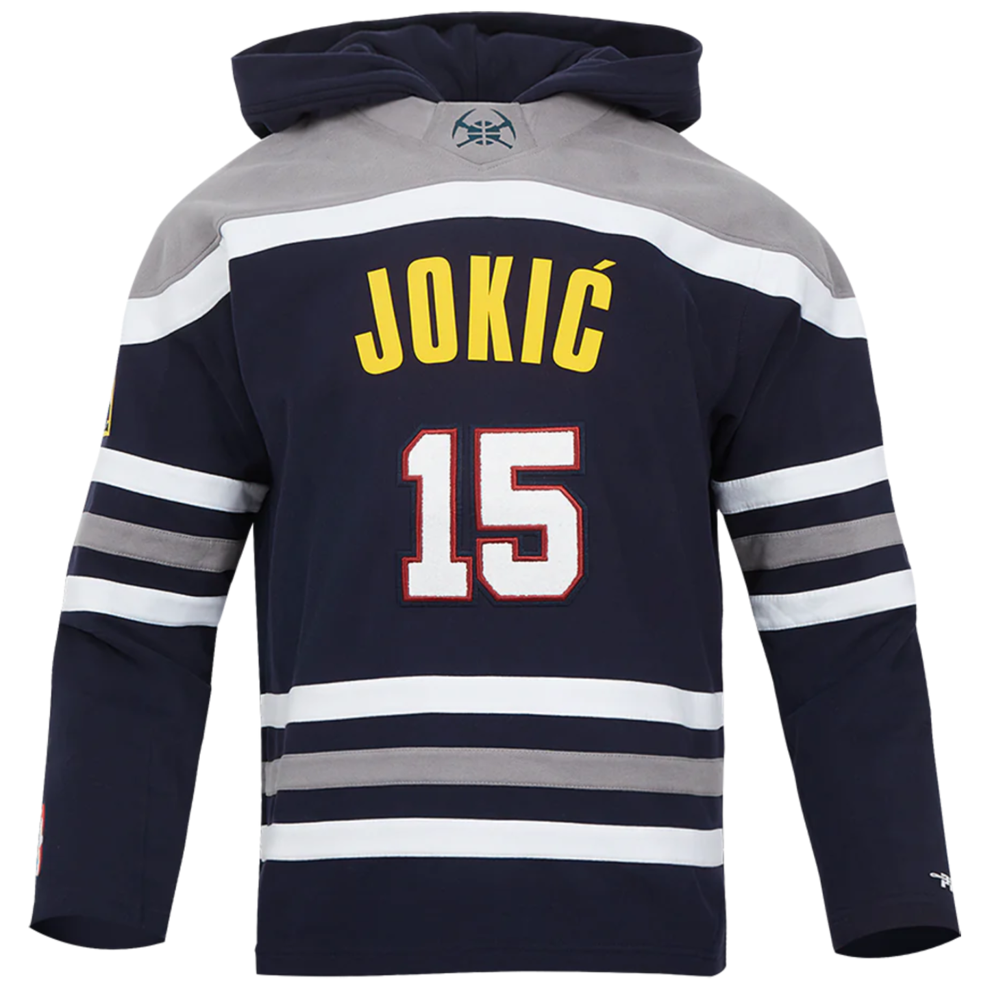 Nuggets #15 Nikola Jokic Colorblock Fleece P/O Hoody