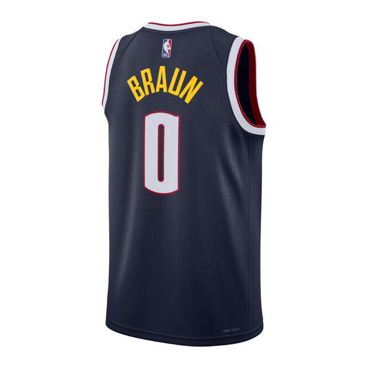Youth Denver Nuggets #0 Christian Braun Icon Swingman Jersey