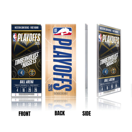 Denver Nuggets 2026 NBA Playoffs 1st Round Acrylic Block Ticket