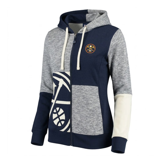 Women's Denver Nuggets Full Zip Checker Hoody
