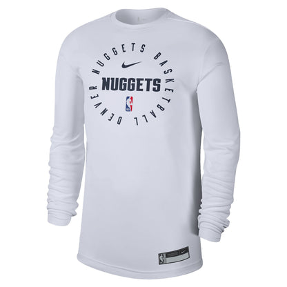 2024-25 Nuggets Legend On-Court Practice Long Sleeve T-Shirt - White