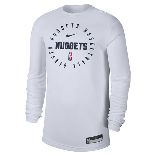 2024-25 Nuggets Legend On-Court Practice Long Sleeve T-Shirt - White