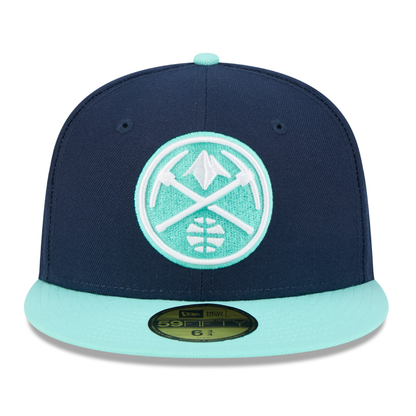 Denver Nuggets Two Tone Colorpack New Era 59FIFTY Hat - Navy/Teal
