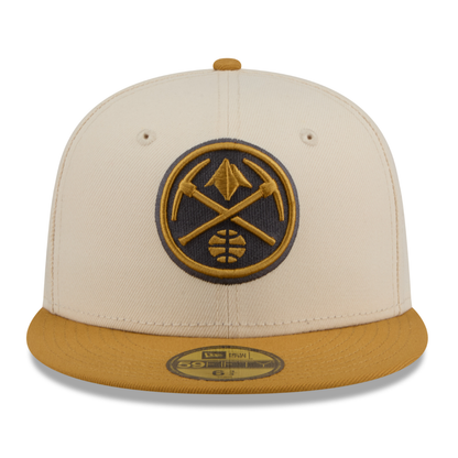 Denver Nuggets Two Tone Colorpack New Era 59FIFTY Hat - Gold/Natural