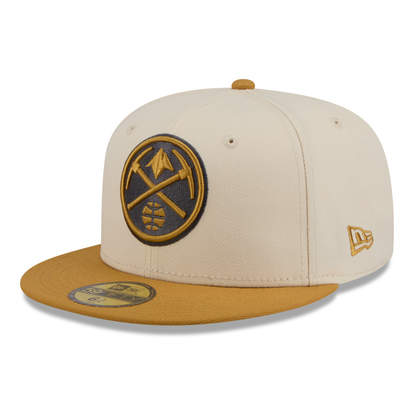 Denver Nuggets Two Tone Colorpack New Era 59FIFTY Hat - Gold/Natural