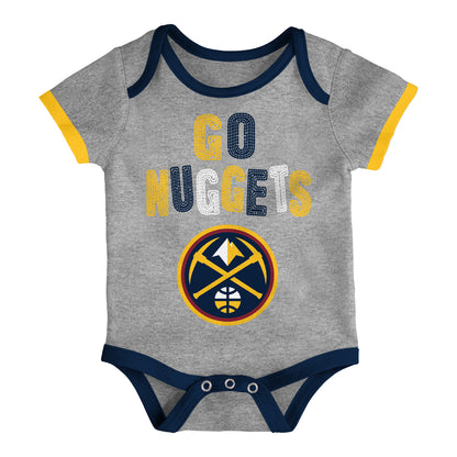 Denver Nuggets Behind The Back Creeper 3 Piece Set