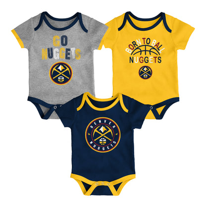 Denver Nuggets Behind The Back Creeper 3 Piece Set