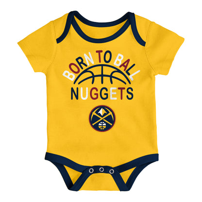 Denver Nuggets Behind The Back Creeper 3 Piece Set