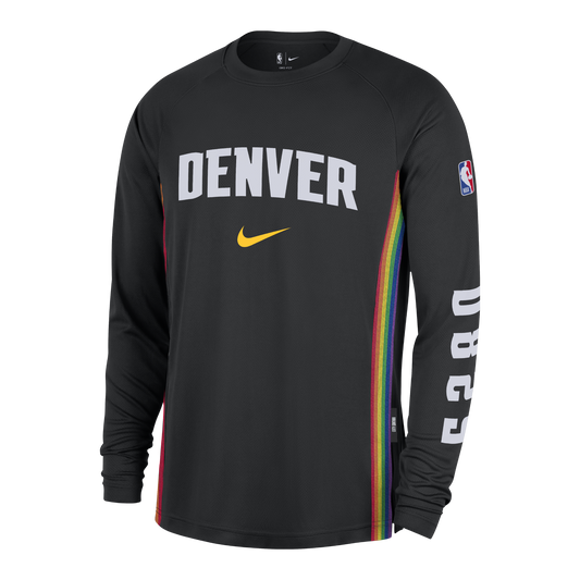 Denver Nuggets 2025-26 City Edition Nike Long Sleeve Pregame T-shirt