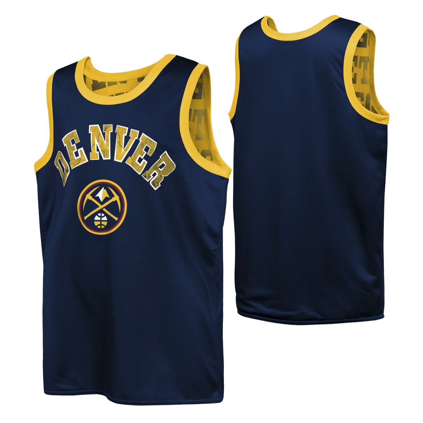 NKNIT rib mini tank top(navy、yellow) Denver Nuggets Youth Reversible Tank Top