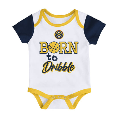 Denver Nuggets Born To Hoop 3 Piece Creeper Set