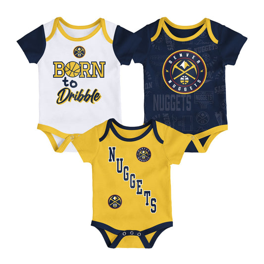 Denver Nuggets Born To Hoop 3 Piece Creeper Set