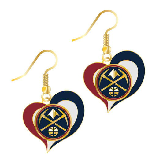 Heart-shaped earrings featuring the Nugget's logo, perfect for fans to show their team spirit.
