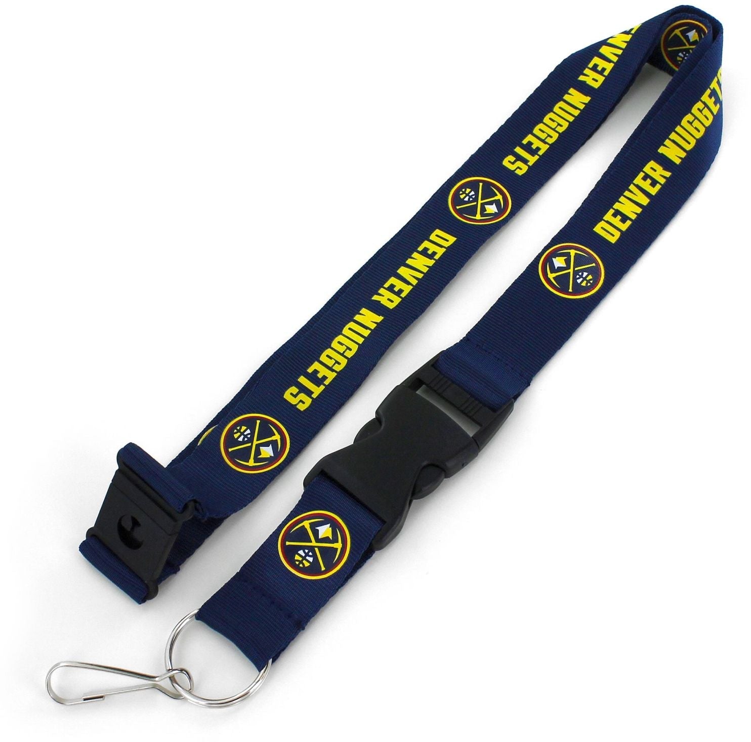 Denver Nuggets lanyard strap featuring team colors and logo, ideal for holding keys or ID badges
